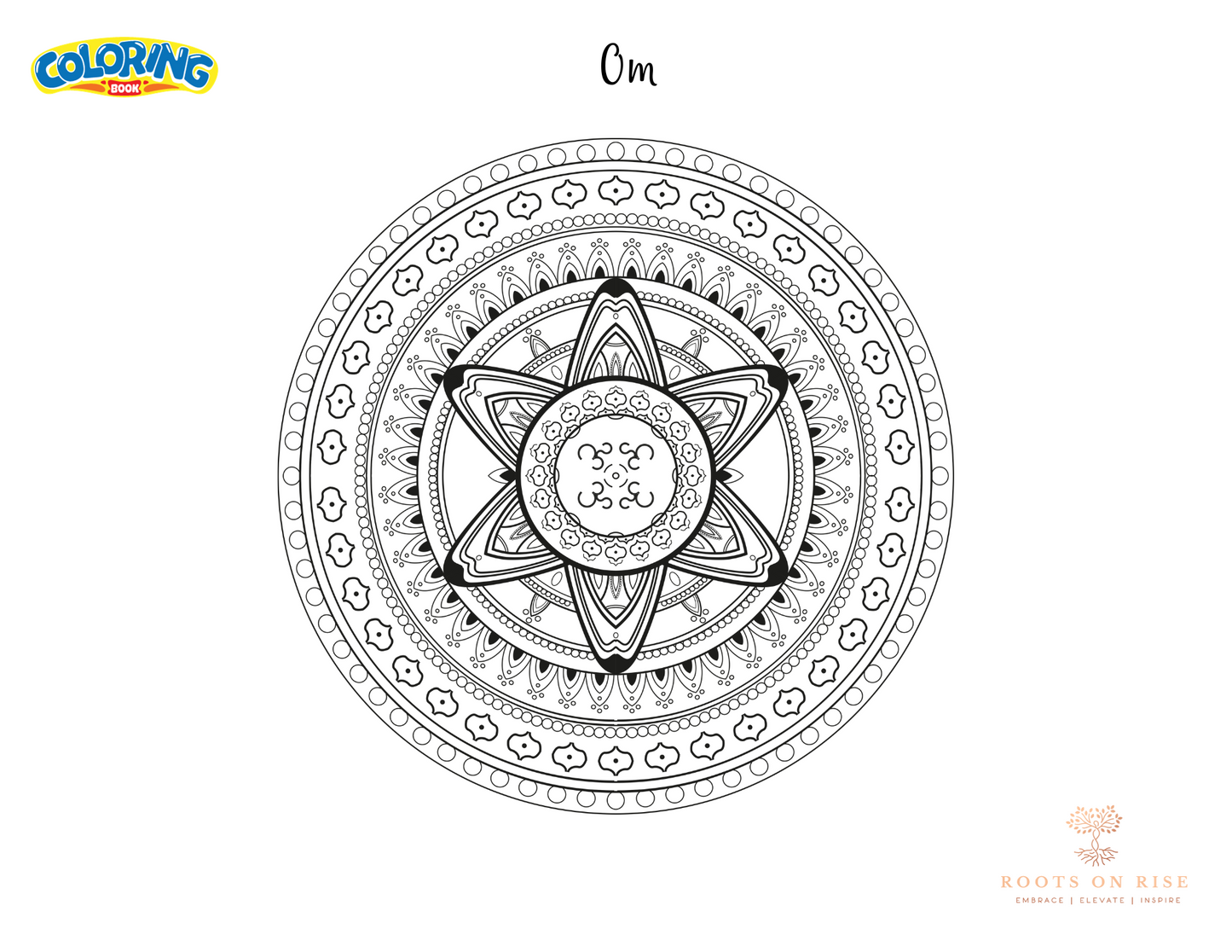 Coloring sheet: An intricate OM Mandala