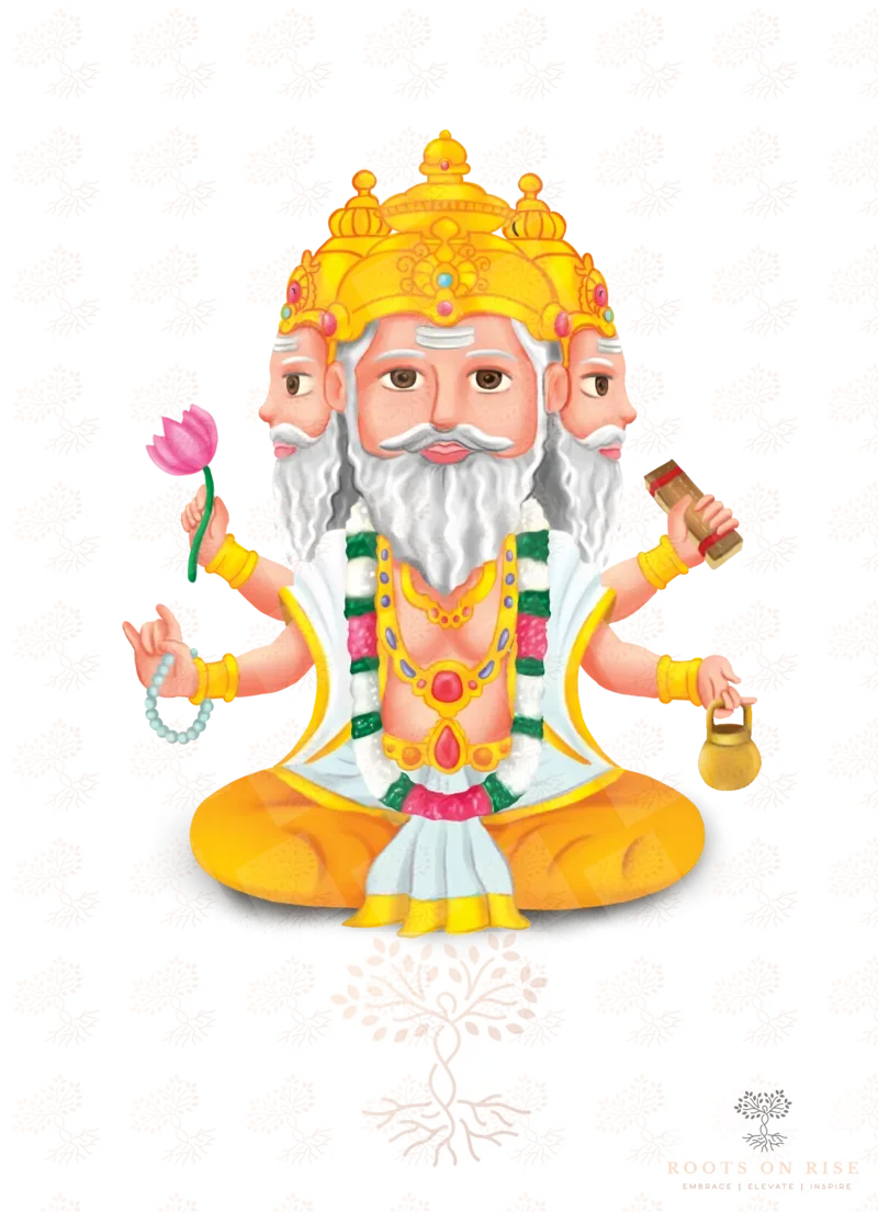 Illustration of Lord Brahma, the creator of the world