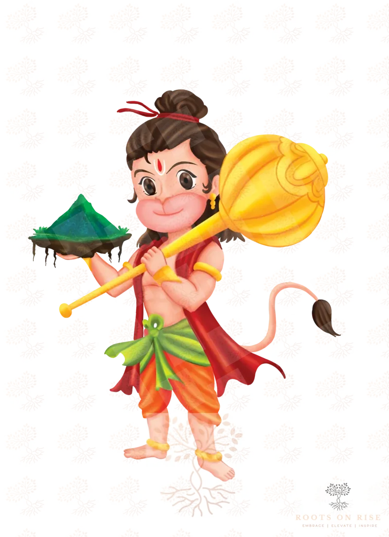 Illustration of Lord Hanuman, the mighty monkey god