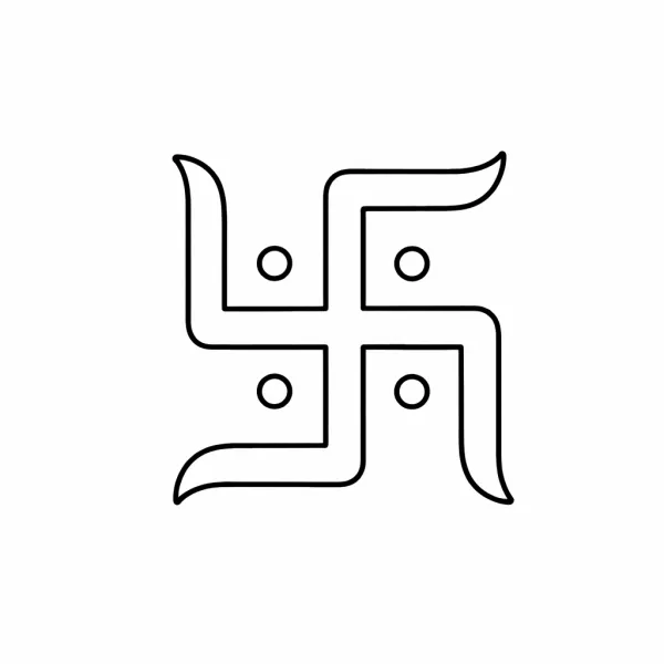 Hindu swastika symbol coloring page